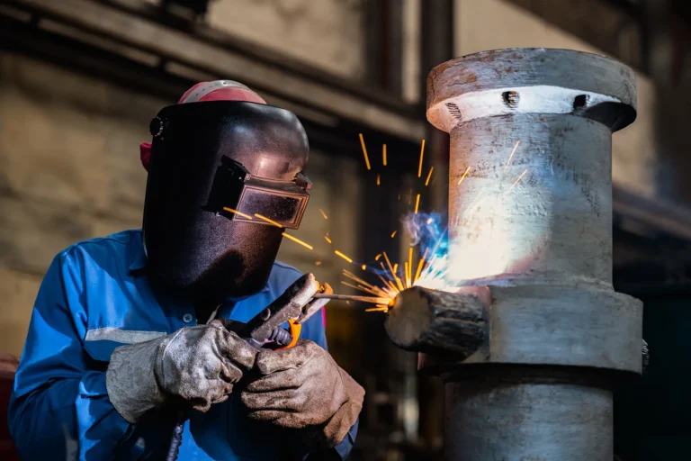 welder enrolled in trades trading program for hands-on technical skills.